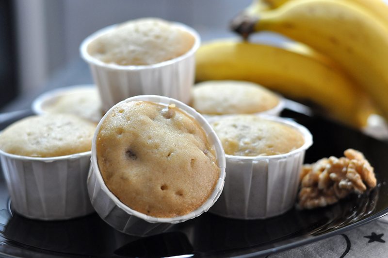 Muffins de Banana com Nozes CONFEITANDO